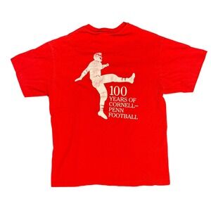 Vintage Cornell Penn Football 100 Years Anniversary Red T Shirt Mens XL